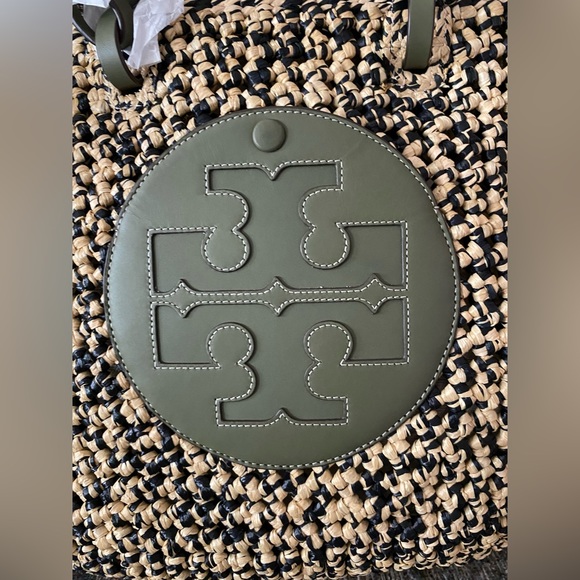 Tory Burch Ella Straw Box Weave Basket Tote. - Picture 6 of 16